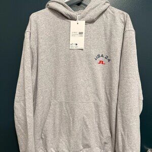 J.Lindeberg Team USA Golf Men's Relaxed Fit Cotton Fabrice Hoodie - Medium